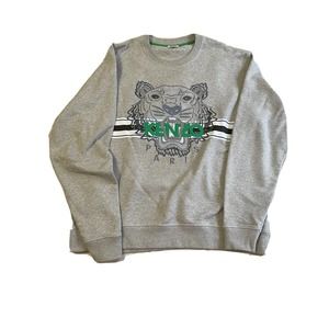 KENZO TIGER EMBROIDERED SWEATER GRAY & GREEN SIZE 2XL